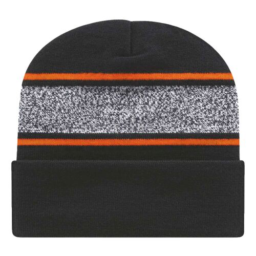 USA-Made Variegated Striped Cuffed Beanie Thumbnail