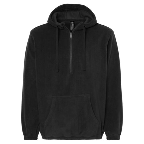Men's Polar Fleece Quarter-Zip Hooded Pullover Thumbnail