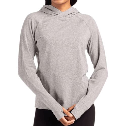 Cutter & Buck Adapt Knit Recycled Womens Heathered Hooded Pullover Thumbnail