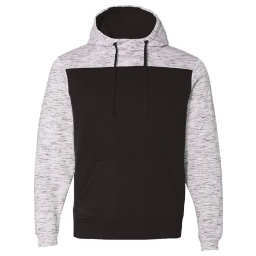 Men's Mélange Fleece Colorblocked Hooded Sweatshirt Thumbnail